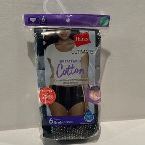 Hanes Ultimate Breathable (6) pack Cotton panties. Size 6 in multiple colors.
